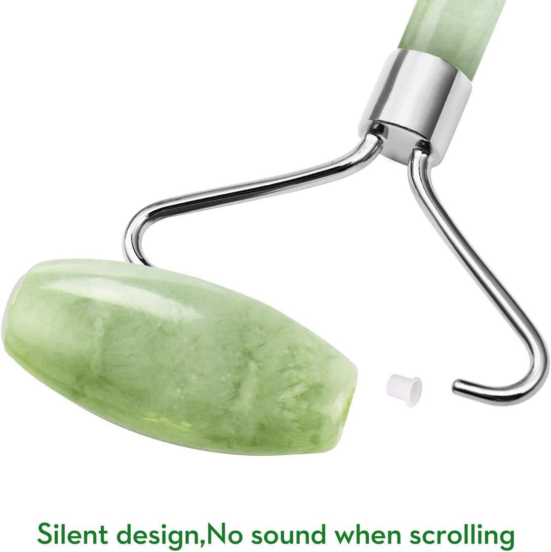 Jade Roller and Gua Sha for Face-3 in 1 Kit with Facial Massager Tool,100% Real Natural Jade Stone anti Aging,Face Beauty Set for Eye Anti-Wrinkle