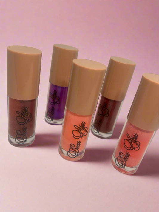 Set of lipsticks with visible brand name on a white background