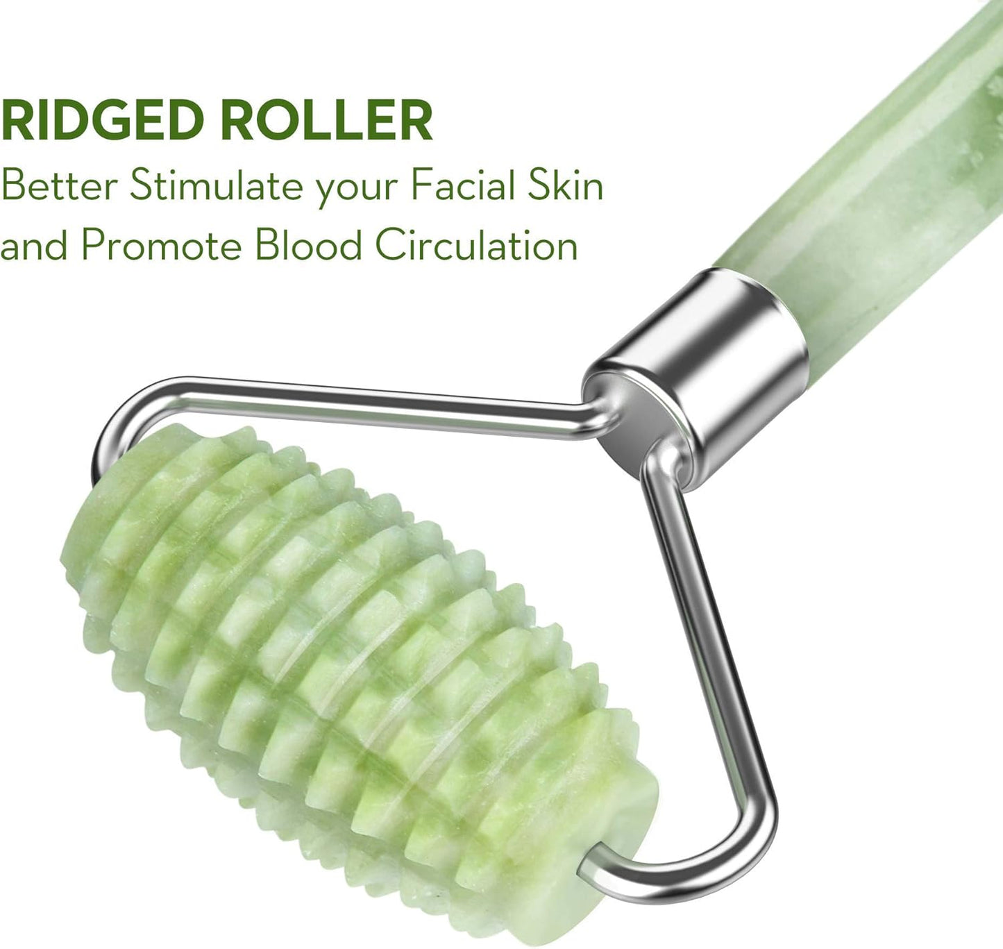 Jade Roller and Gua Sha for Face-3 in 1 Kit with Facial Massager Tool,100% Real Natural Jade Stone anti Aging,Face Beauty Set for Eye Anti-Wrinkle